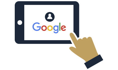 Googleで簡単・安全ログインのイラスト